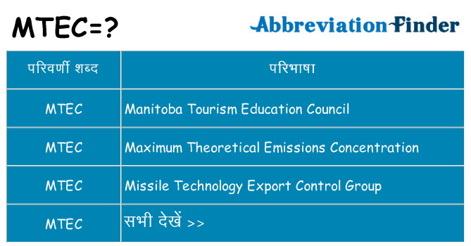 mtec का क्या अर्थ है