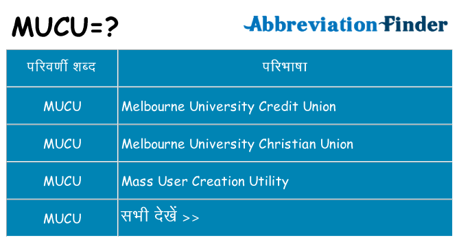 mucu का क्या अर्थ है