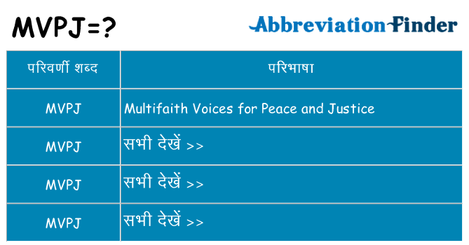 mvpj का क्या अर्थ है