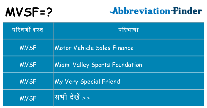 mvsf का क्या अर्थ है