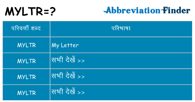 myltr का क्या अर्थ है