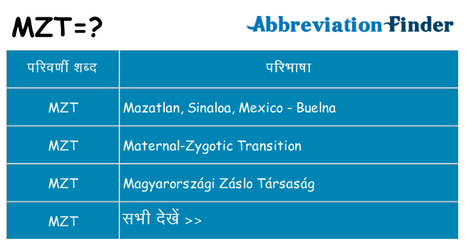 mzt का क्या अर्थ है