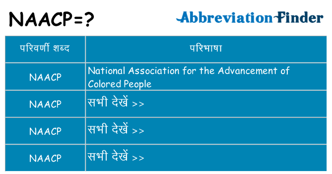 naacp का क्या अर्थ है