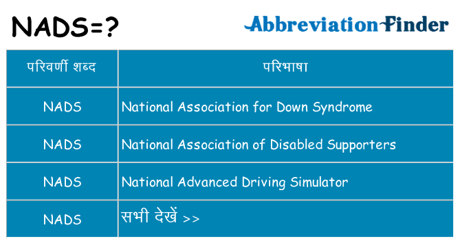 nads का क्या अर्थ है