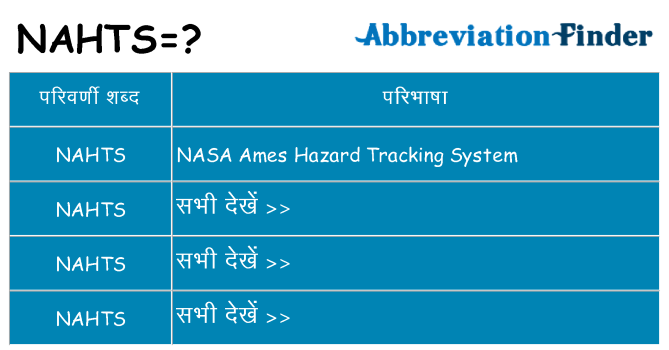 nahts का क्या अर्थ है