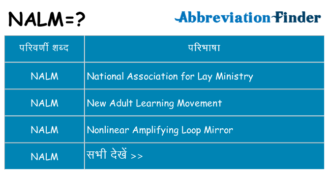 nalm का क्या अर्थ है