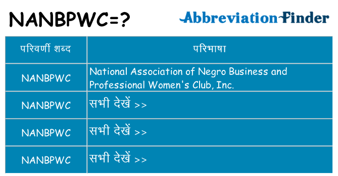 nanbpwc का क्या अर्थ है