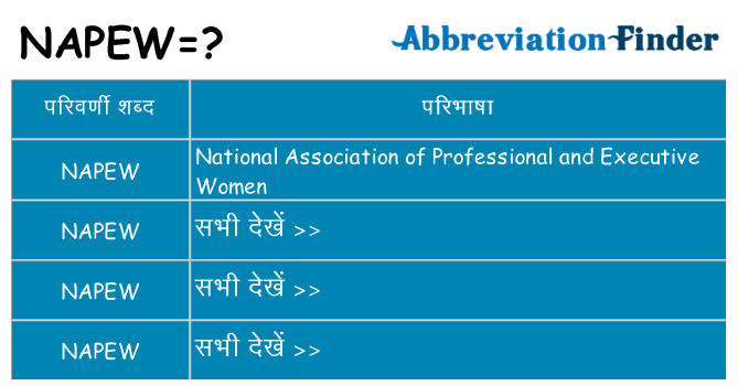 napew का क्या अर्थ है