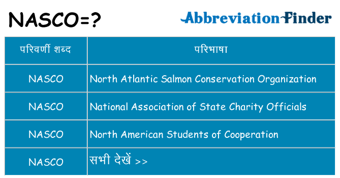 nasco का क्या अर्थ है