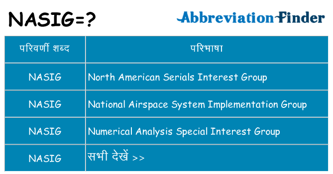 nasig का क्या अर्थ है