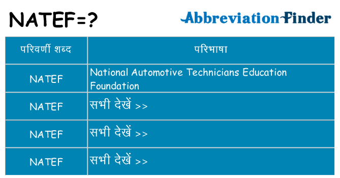 natef का क्या अर्थ है