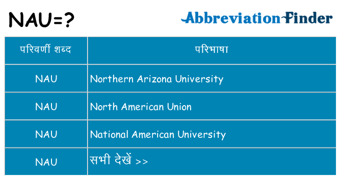 nau का क्या अर्थ है