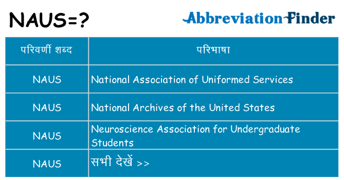 naus का क्या अर्थ है