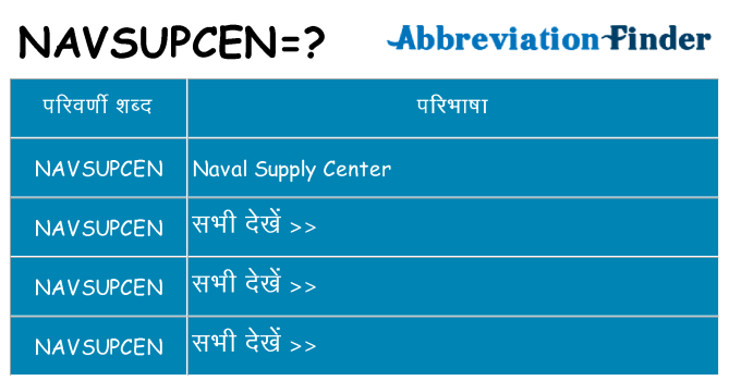 navsupcen का क्या अर्थ है