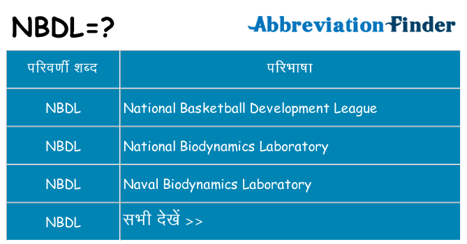nbdl का क्या अर्थ है
