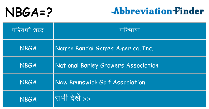 nbga का क्या अर्थ है