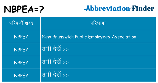 nbpea का क्या अर्थ है