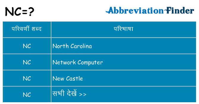 nc का क्या अर्थ है