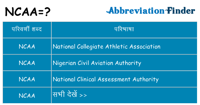 ncaa का क्या अर्थ है