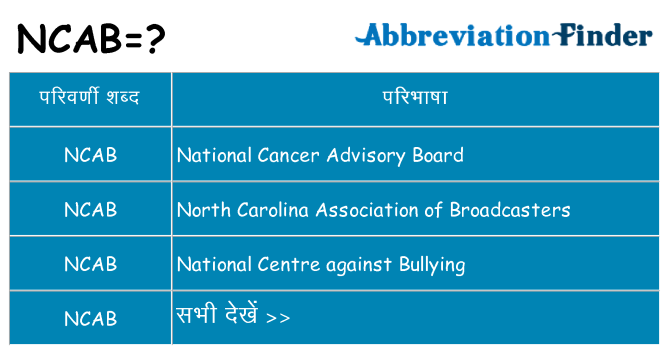 ncab का क्या अर्थ है