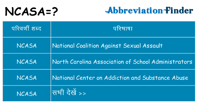 ncasa का क्या अर्थ है
