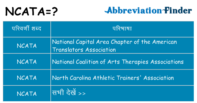 ncata का क्या अर्थ है