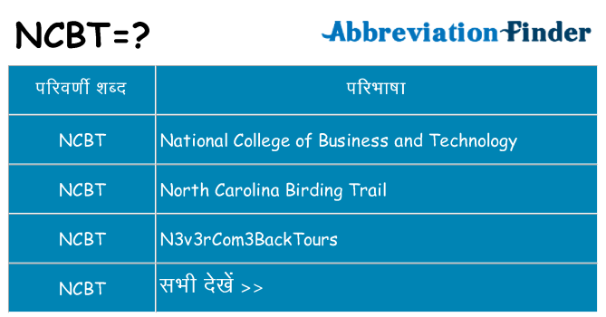 ncbt का क्या अर्थ है