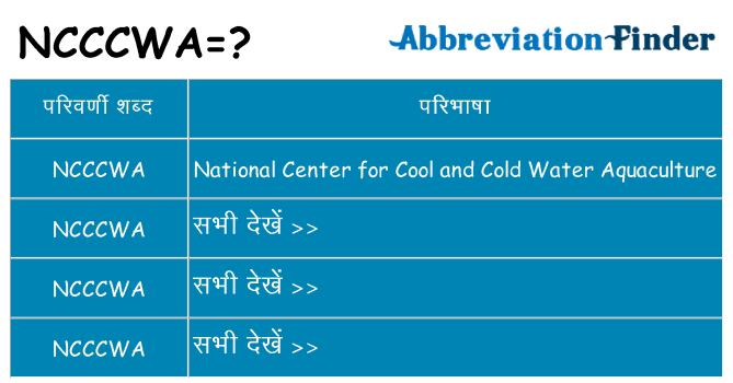 ncccwa का क्या अर्थ है