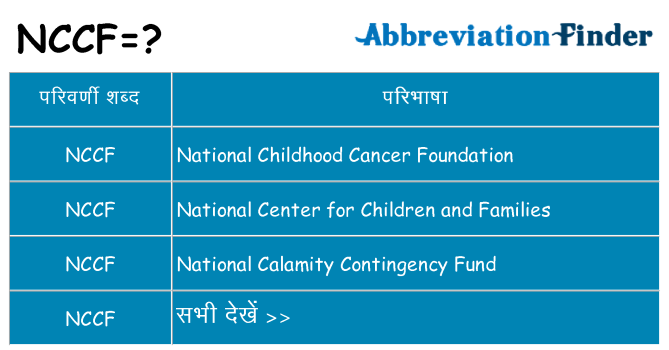 nccf का क्या अर्थ है