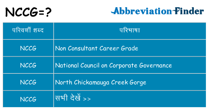 nccg का क्या अर्थ है