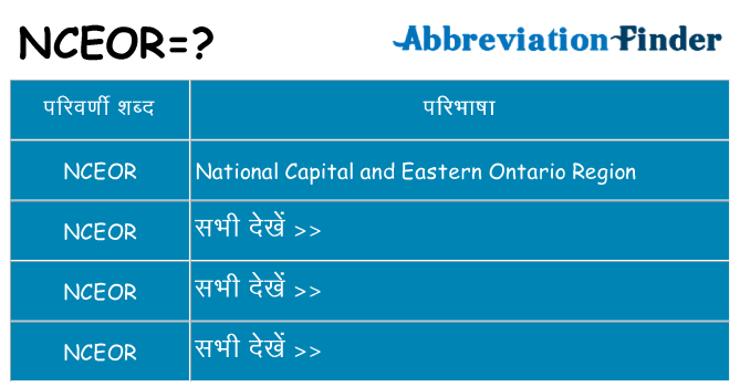 nceor का क्या अर्थ है