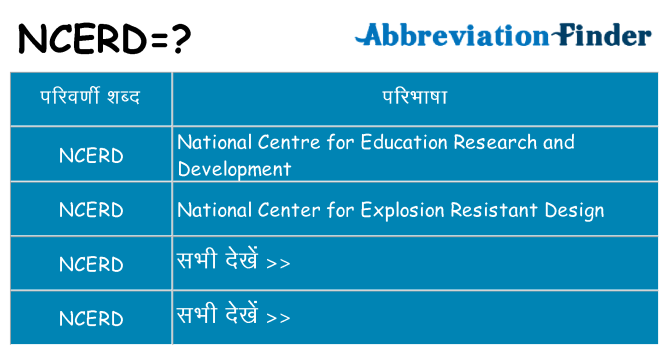 ncerd का क्या अर्थ है