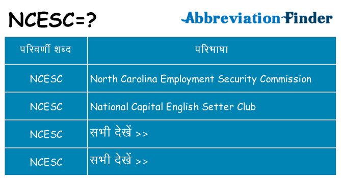 ncesc का क्या अर्थ है