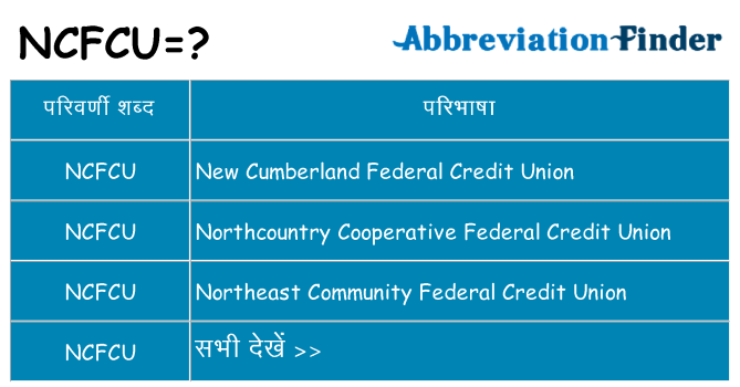 ncfcu का क्या अर्थ है