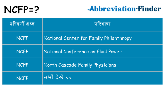 ncfp का क्या अर्थ है