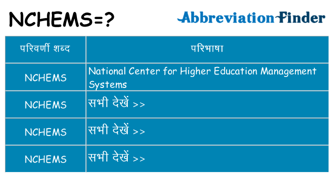 nchems का क्या अर्थ है