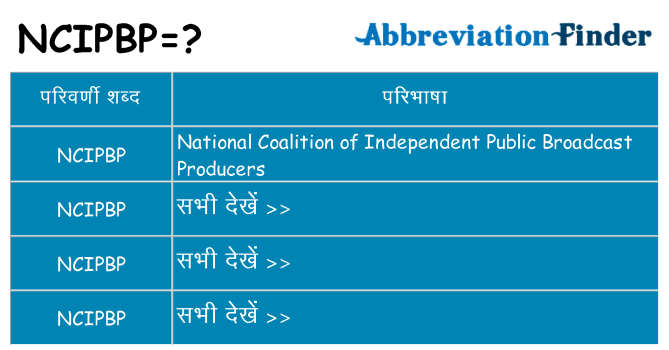 ncipbp का क्या अर्थ है