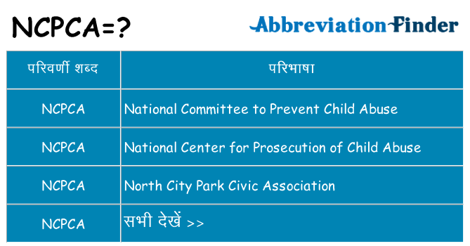 ncpca का क्या अर्थ है