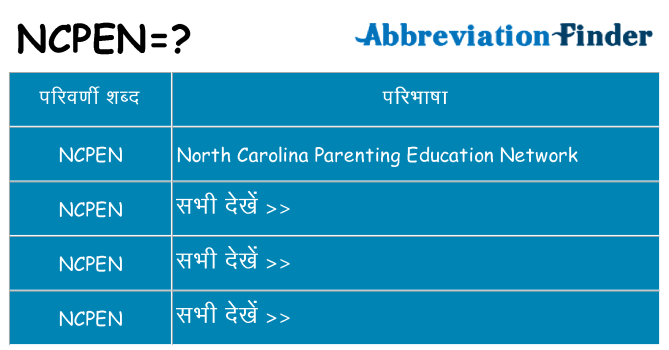 ncpen का क्या अर्थ है