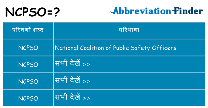 ncpso का क्या अर्थ है