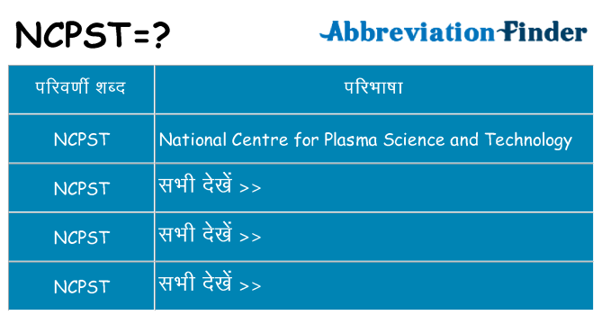 ncpst का क्या अर्थ है