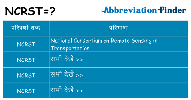 ncrst का क्या अर्थ है