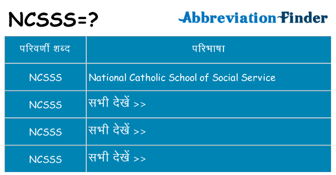 ncsss का क्या अर्थ है