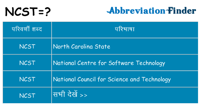 ncst का क्या अर्थ है