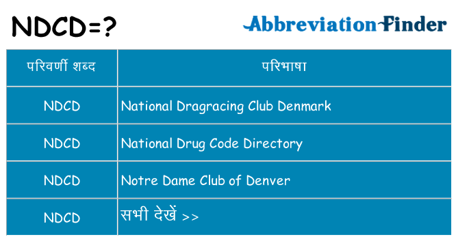 ndcd का क्या अर्थ है