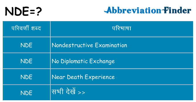nde का क्या अर्थ है