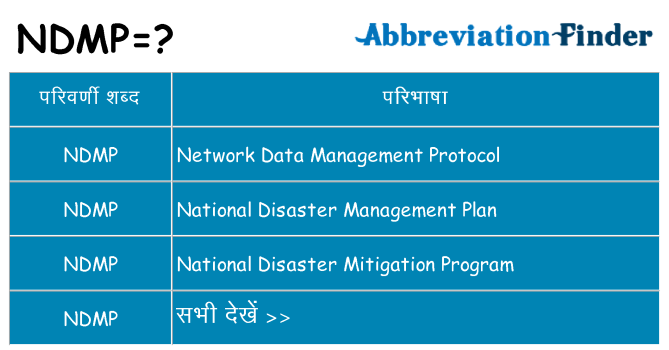 ndmp का क्या अर्थ है