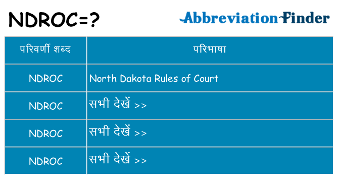 ndroc का क्या अर्थ है