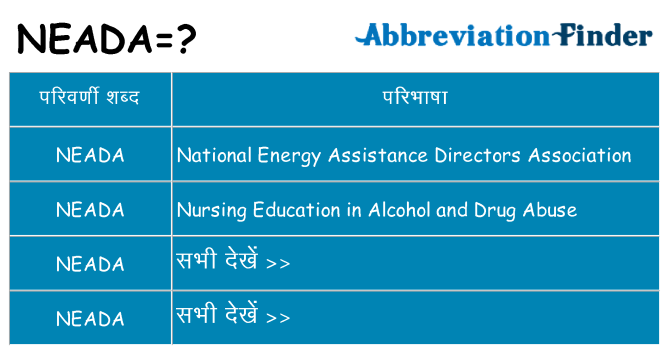 neada का क्या अर्थ है