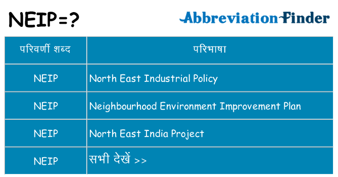 neip का क्या अर्थ है